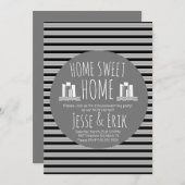 モダンスカイラインホーム引っ越し祝いパーティーパーティー 招待状 (正面/裏面)