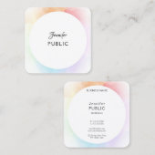 モダンスカラフルエレガントトテンプレートトレンディー スクエア名刺 (正面/裏面)