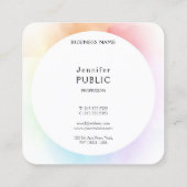 モダンスカラフルエレガントトテンプレートトレンディー スクエア名刺 (裏面)