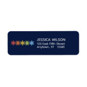 モダンスカラフルノーフレーククリスマス差出人住所 ラベル (正面)