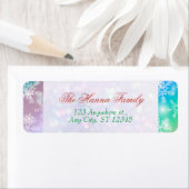 モダンスカラフルノーフレーククリスマス差出人住所 ラベル (インサイチュ)