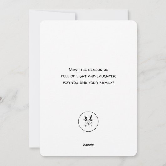 モダンスカンジナビアのトナカイ ピンク3 フォト シーズンカード (裏面)