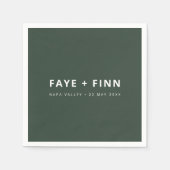 モダンスカンジフォレミニマルス結婚グ・ビュッフェ スタンダードカクテルナプキン (正面)