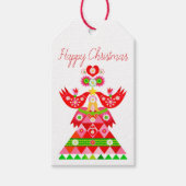 モダンスカンジホリデーバードギフトラベル ギフトタグ (正面)