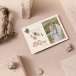 モダンスカンジボホニュートラルファミリーフォトメリー シーズンカード