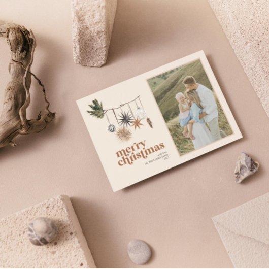 モダンスカンジボホニュートラルファミリーフォトメリー シーズンカード