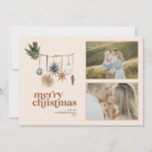 モダンスカンジボホニュートラルファミリー2枚メリー写真 シーズンカード (正面)