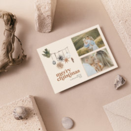 モダンスカンジボホニュートラルファミリー2枚メリー写真 シーズンカード