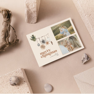 モダンスカンジボホニュートラルファミリー2枚メリー写真 シーズンカード