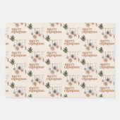 モダンスカンジボホニュートラルメリークリスマスフォト ラッピングペーパーシート (正面2)