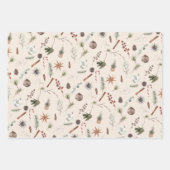 モダンスカンジボホニュートラルメリークリスマスフォト ラッピングペーパーシート (正面)