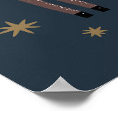 モダンスカンディの鹿と星のベビー部屋 ポスター (角)