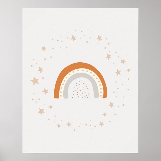 モダンスカンディ キュート レインボー 星 幼児室 ポスター (正面)