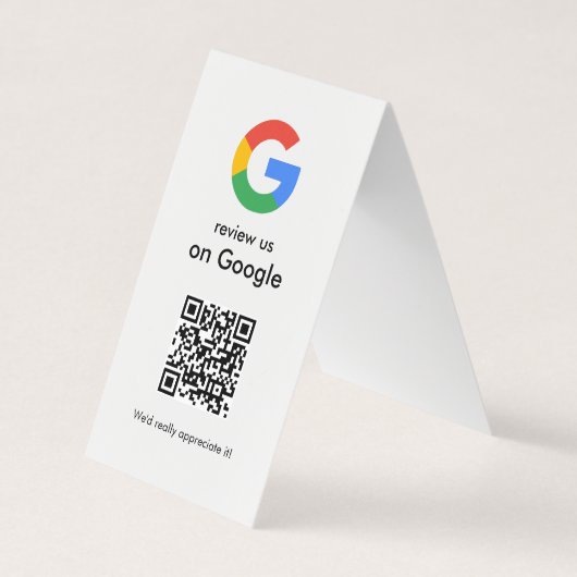 モダンスキャンでレビューするGoogle QRコードビジネスサイン 名刺 (正面)