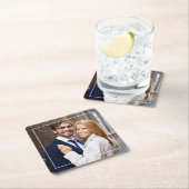 モダンスクエアフレーム モノグラム写真 スクエアペーパーコースター (インサイチュ)