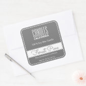 モダンスクエア縁どシンプルダークグレーのキャンドル スクエアシール (封筒)