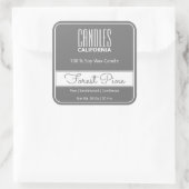 モダンスクエア縁どシンプルダークグレーのキャンドル スクエアシール (バッグ)