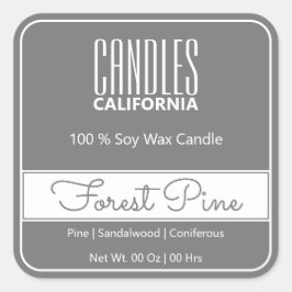 モダンスクエア縁どシンプルダークグレーのキャンドル スクエアシール