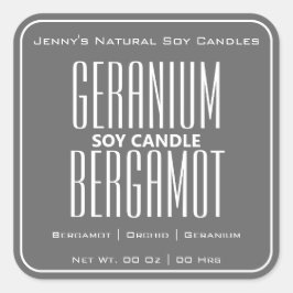 モダンスクエア縁どシンプルダークグレーのキャンドル スクエアシール