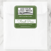 モダンスクエア縁どシンプルフォレストグリーンロゴ スクエアシール (バッグ)