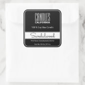 モダンスクエア縁どシンプルホワイトキャンドル スクエアシール (バッグ)