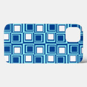 モダンスクエア　白と濃淡のインディゴブルー Case-Mate iPhoneケース (裏面 (横))