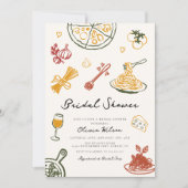 モダンスクリブル イタリアン ブライダルシャワー 招待状 (正面)