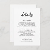 モダンスクリプはっきりしたト白黒結婚の詳細 エンクロージャーカード (正面/裏面)