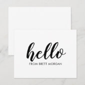 モダンスクリプはっきりしたトHello Nameタイポグラフィノートカード ノートカード (正面/裏面)