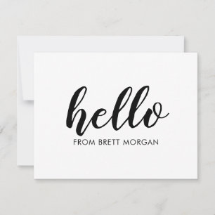 モダンスクリプはっきりしたトHello Nameタイポグラフィノートカード ノートカード