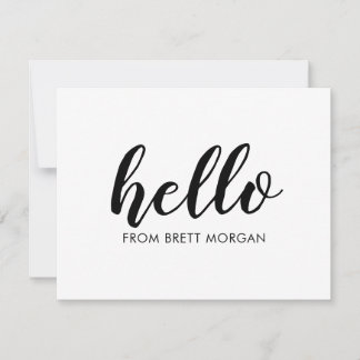 モダンスクリプはっきりしたトHello Nameタイポグラフィノートカード ノートカード