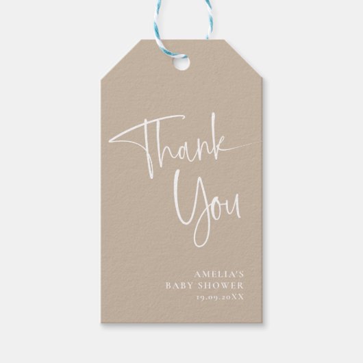 モダンスクリプエレガントトありがとう ギフトタグ (正面)