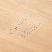 モダンスクリプエレガントトの確認 アクリル招待状 (レイダウン)