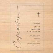 モダンスクリプエレガントトの確認 アクリル招待状 (正面)