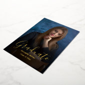 モダンスクリプエレガントトの追加フォト卒業パーティー 箔招待状 (回転した状態)