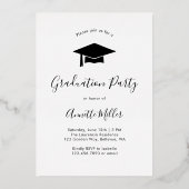 モダンスクリプエレガントトの追加フォト卒業パーティー 箔招待状 (裏面)