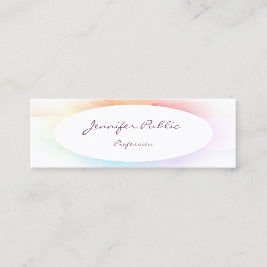 モダンスクリプエレガントトカラフルミニマルテンプレート スキニー名刺 (正面)