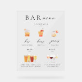 モダンスクリプエレガントトバーメニュー署名 アクリルサイン (正面)