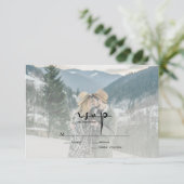 モダンスクリプエレガントト写真ウェディングRSVPカード 出欠カード (スタンド正面)