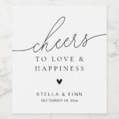 モダンスクリプエレガントト応援結婚式の引き出物 ワインラベル (シングルラベル)