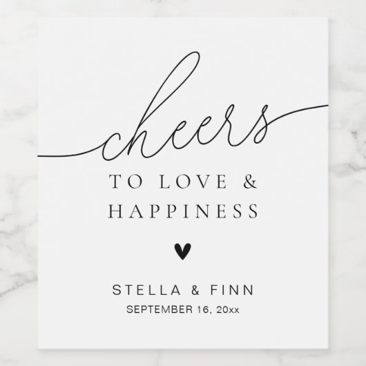 モダンスクリプエレガントト応援結婚式の引き出物 ワインラベル (シングルラベル)