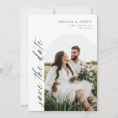 モダンスクリプエレガントト日付の保存招待状 招待状 (正面)