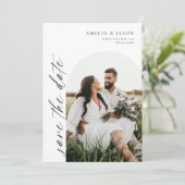 モダンスクリプエレガントト日付の保存招待状 招待状 (スタンド正面)