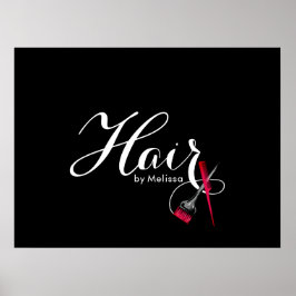 モダンスクリプエレガントト白黒美容師 ポスター