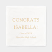 モダンスクリプエレガントト金ゴールドおめでとうの卒業 箔ナプキン (正面)