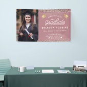 モダンスクリプエレガントト金ゴールド卒業フォトカシス 横断幕 (トレードショー)