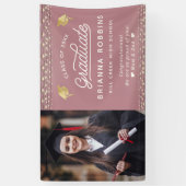 モダンスクリプエレガントト金ゴールド卒業フォトカシス 横断幕 (縦)