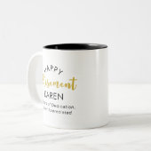 モダンスクリプエレガントト黒金ゴールドhappy退職 ツートーンマグカップ (正面左)
