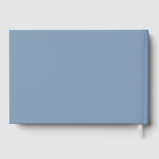 モダンスクリプエレガントトDusty Blue結婚の ゲストブック (裏面)