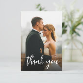 モダンスクリプカスタムトの結婚写真 サンキューカード (スタンド正面)